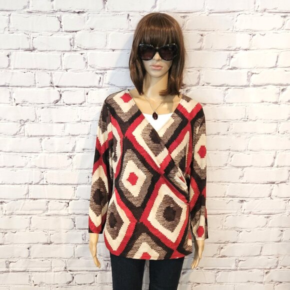 LAUREN RALPH LAUREN - Vintage wrap top (Southwestern print) - Picture 3 of 8